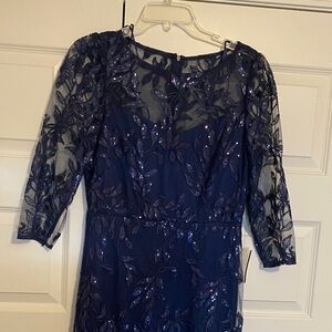 R&M Richards Navy Blue Sequin Dress